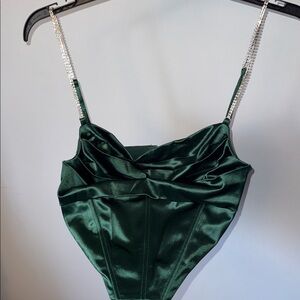 Night Out Green Crop top